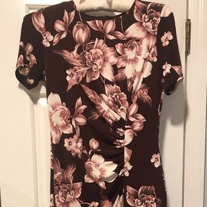 Short-sleeve Floral Knit Sheath